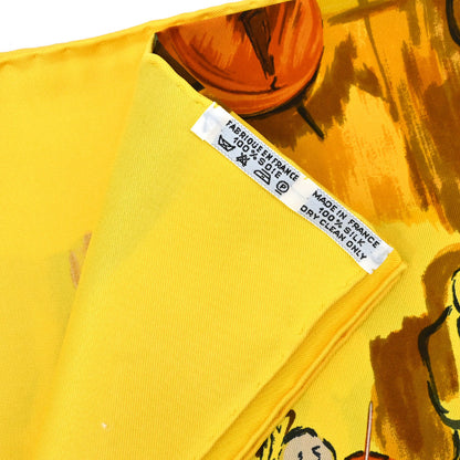 Hermes Scarf Carre 90 Concerto Yellow Small Good