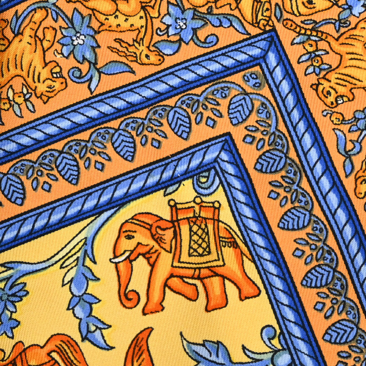 Hermes Scarf Carre 90 Chasse en Inde Orange Small Good