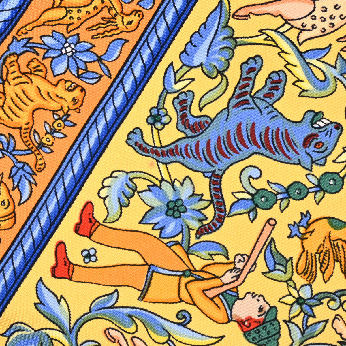 Hermes Scarf Carre 90 Chasse en Inde Orange Small Good