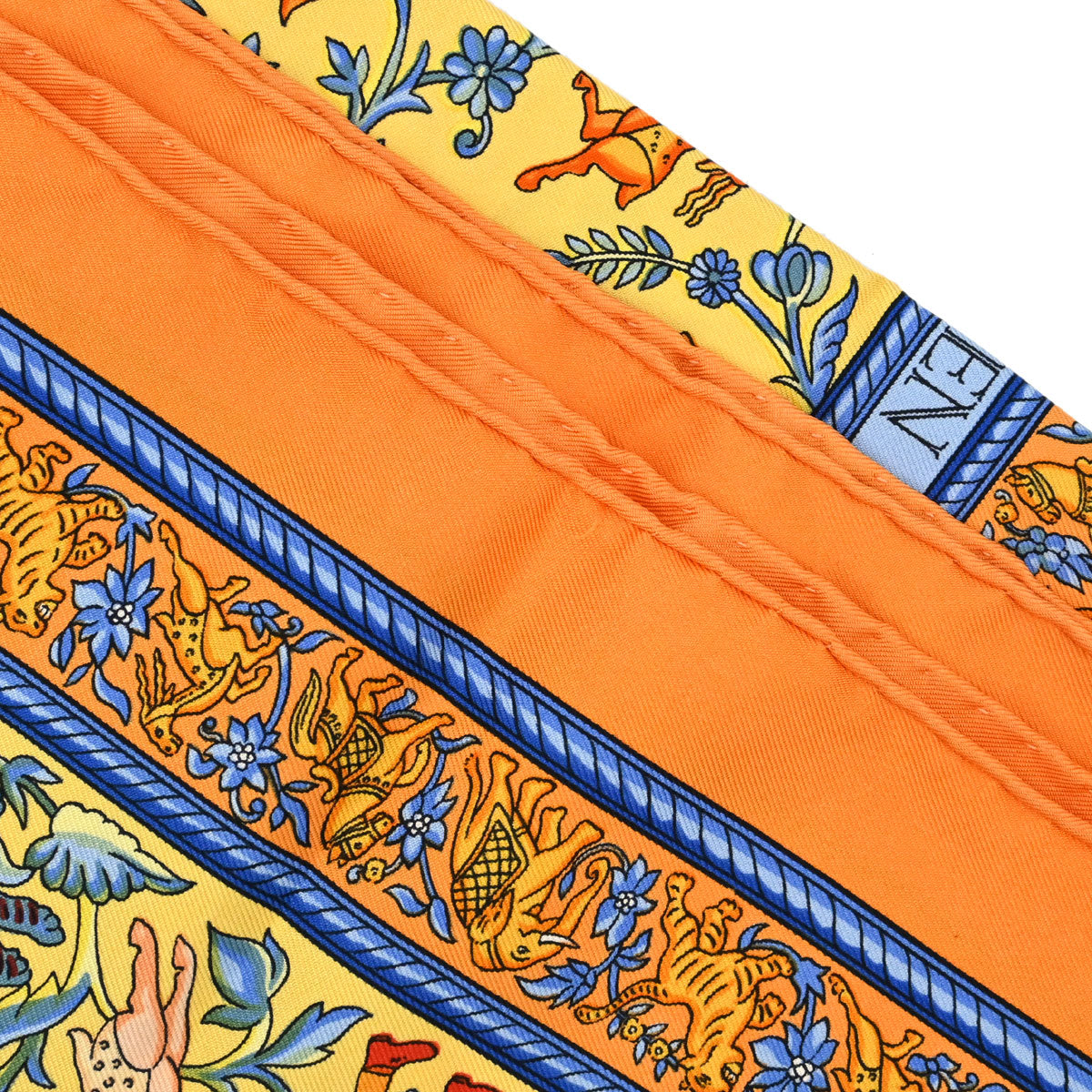 Hermes Scarf Carre 90 Chasse en Inde Orange Small Good