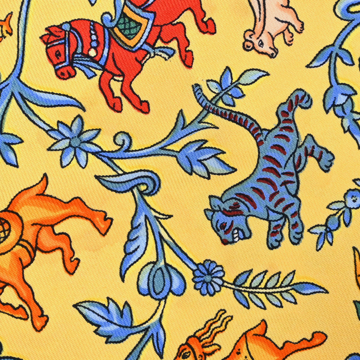 Hermes Scarf Carre 90 Chasse en Inde Orange Small Good