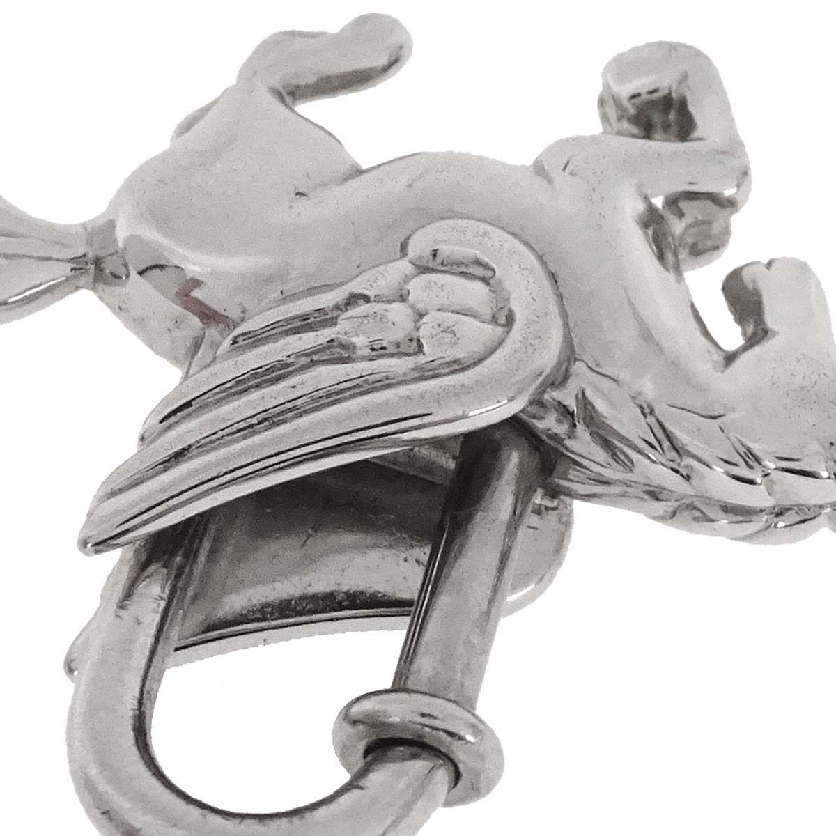 Hermes 1993 Le Cheval Pegasus Cadena Silver Small Good