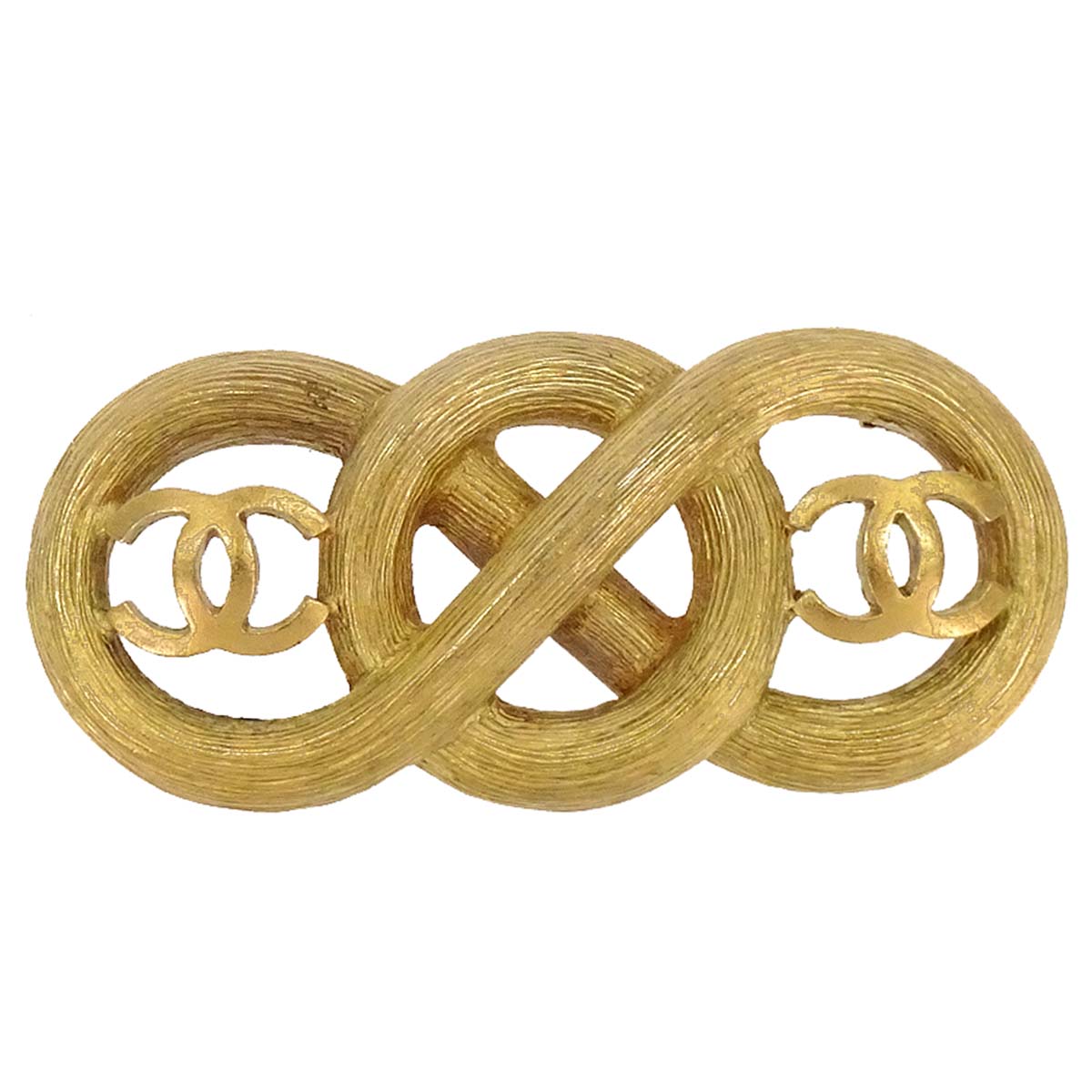 Chanel Infinity CC Brooch Pin Gold 95C