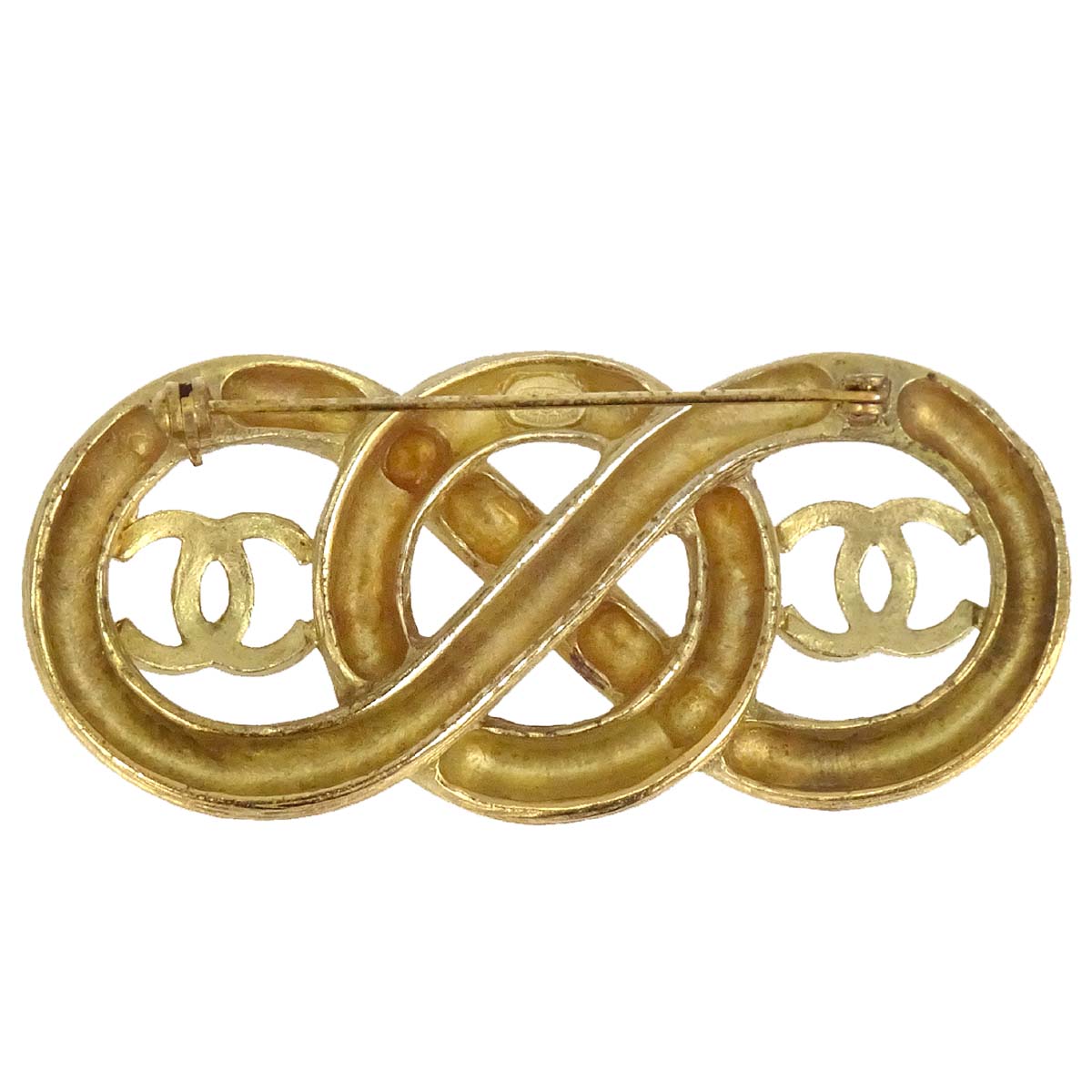 Chanel Infinity CC Brooch Pin Gold 95C