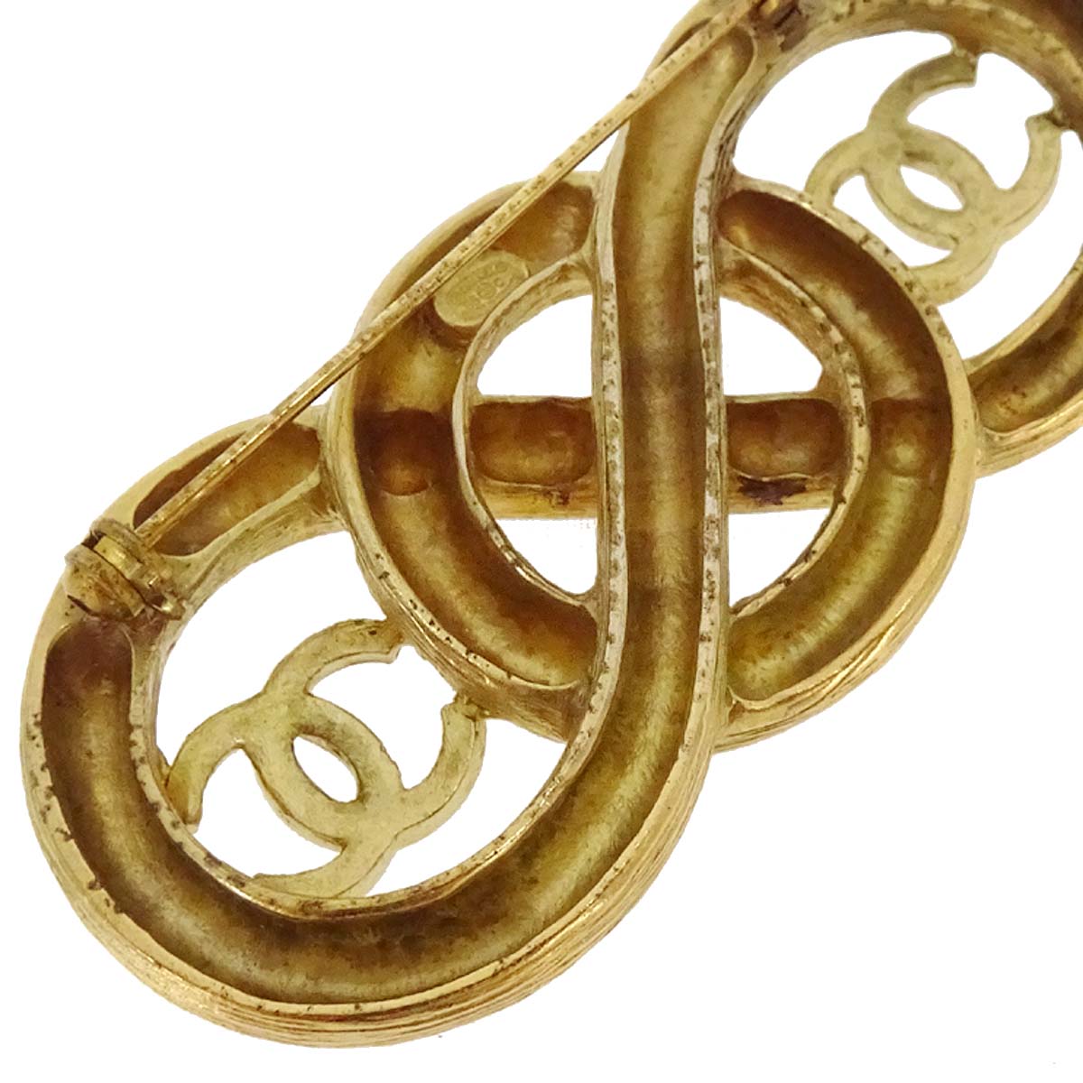 Chanel Infinity CC Brooch Pin Gold 95C
