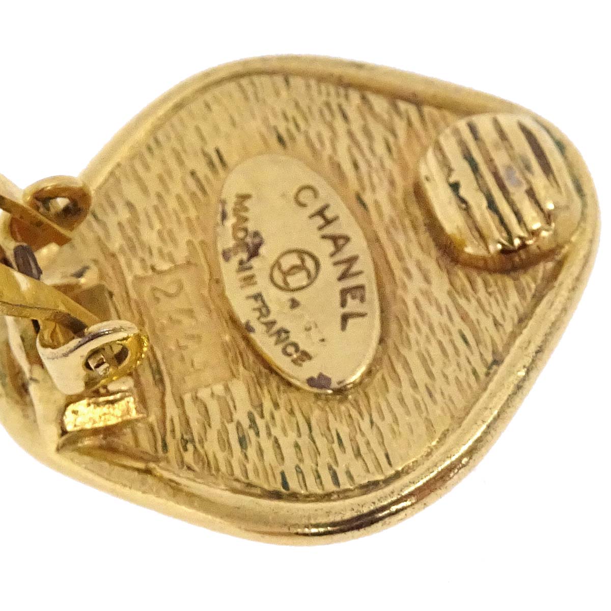 Chanel Rhombus Clip-On Earrings Gold 2441