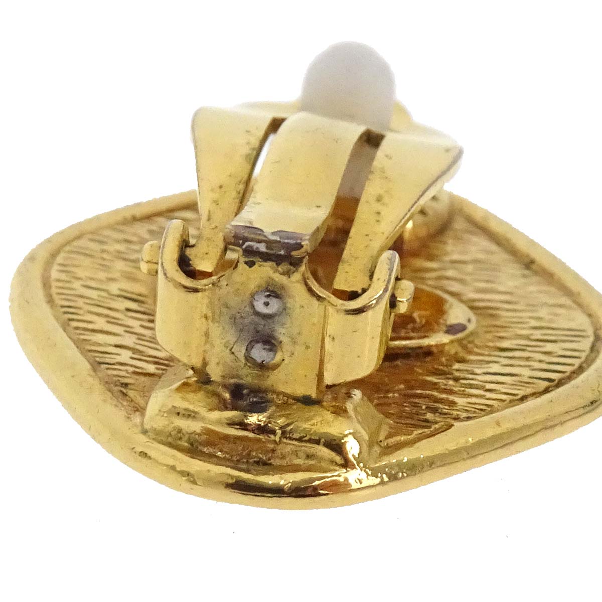 Chanel Rhombus Clip-On Earrings Gold 2441