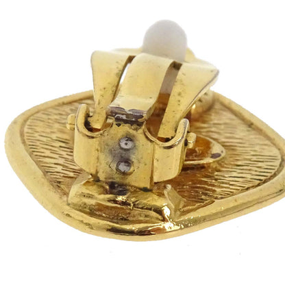 Chanel Rhombus Clip-On Earrings Gold 2441