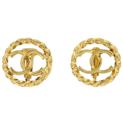 Chanel CC Button Clip-On Earrings Gold 15
