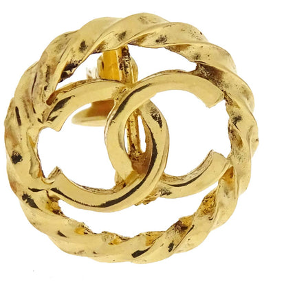 Chanel CC Button Clip-On Earrings Gold 15