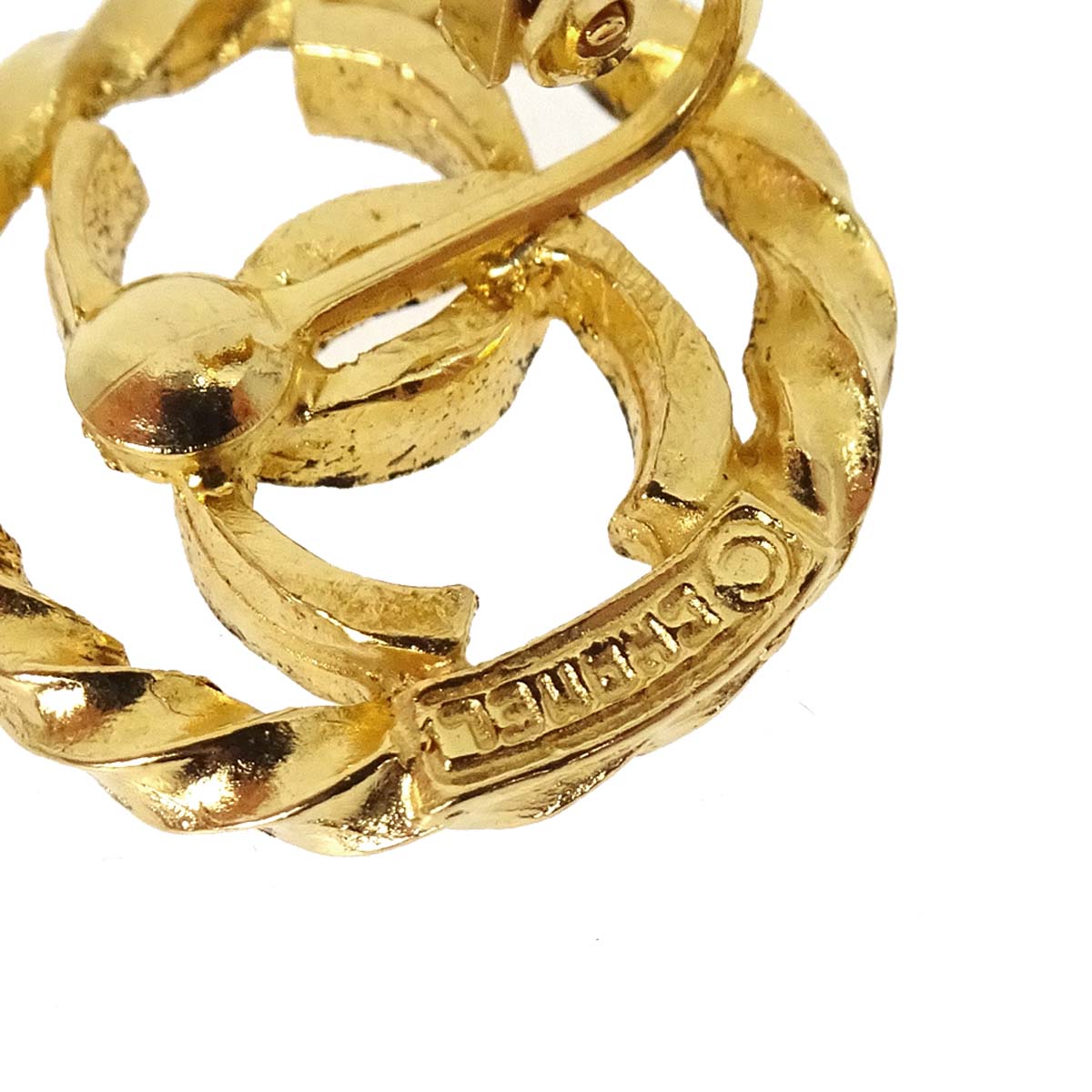 Chanel CC Button Clip-On Earrings Gold 15