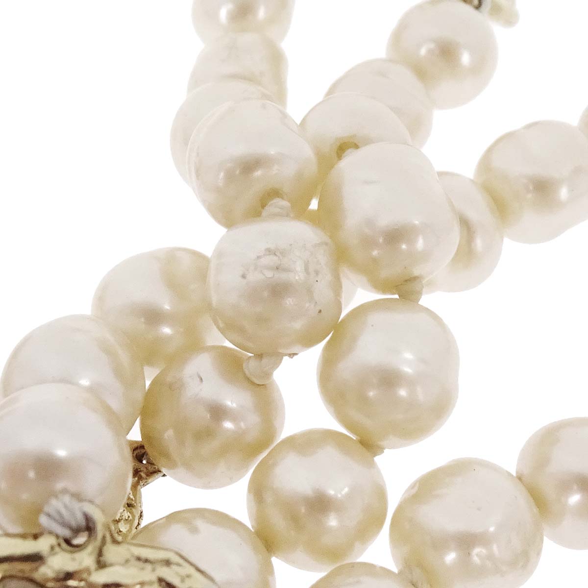 Chanel Long Chain Necklace Gold Costume Pearl Gripoix 1981