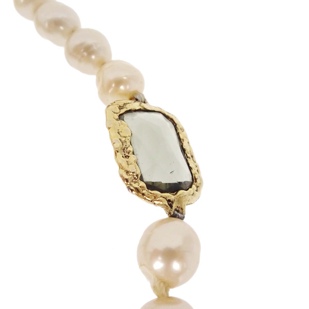 Chanel Long Chain Necklace Gold Costume Pearl Gripoix 1981