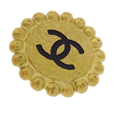 Chanel Button Clip-On Earrings Gold 95P