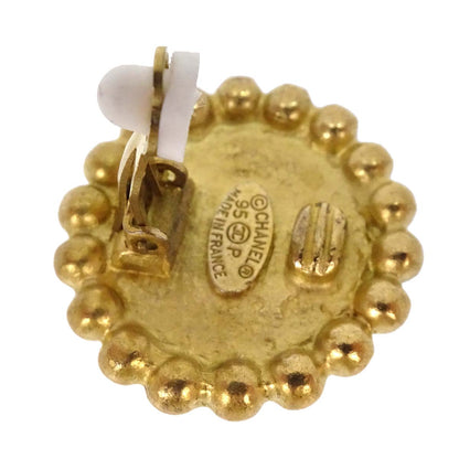 Chanel Button Clip-On Earrings Gold 95P