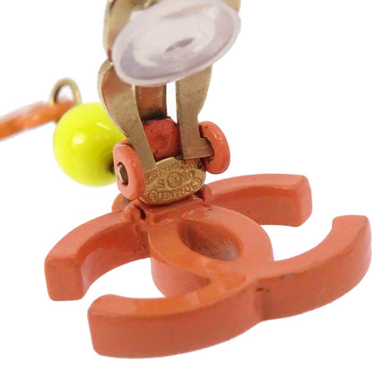 Chanel CC Dangle Orange Clip-On Earrings 03S