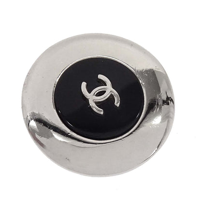 Chanel Button Clip-On Earrings Silver 97A