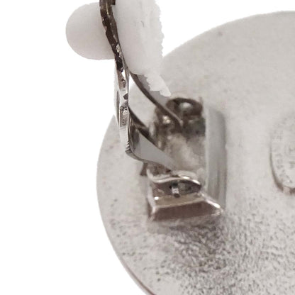 Chanel Button Clip-On Earrings Silver 97A