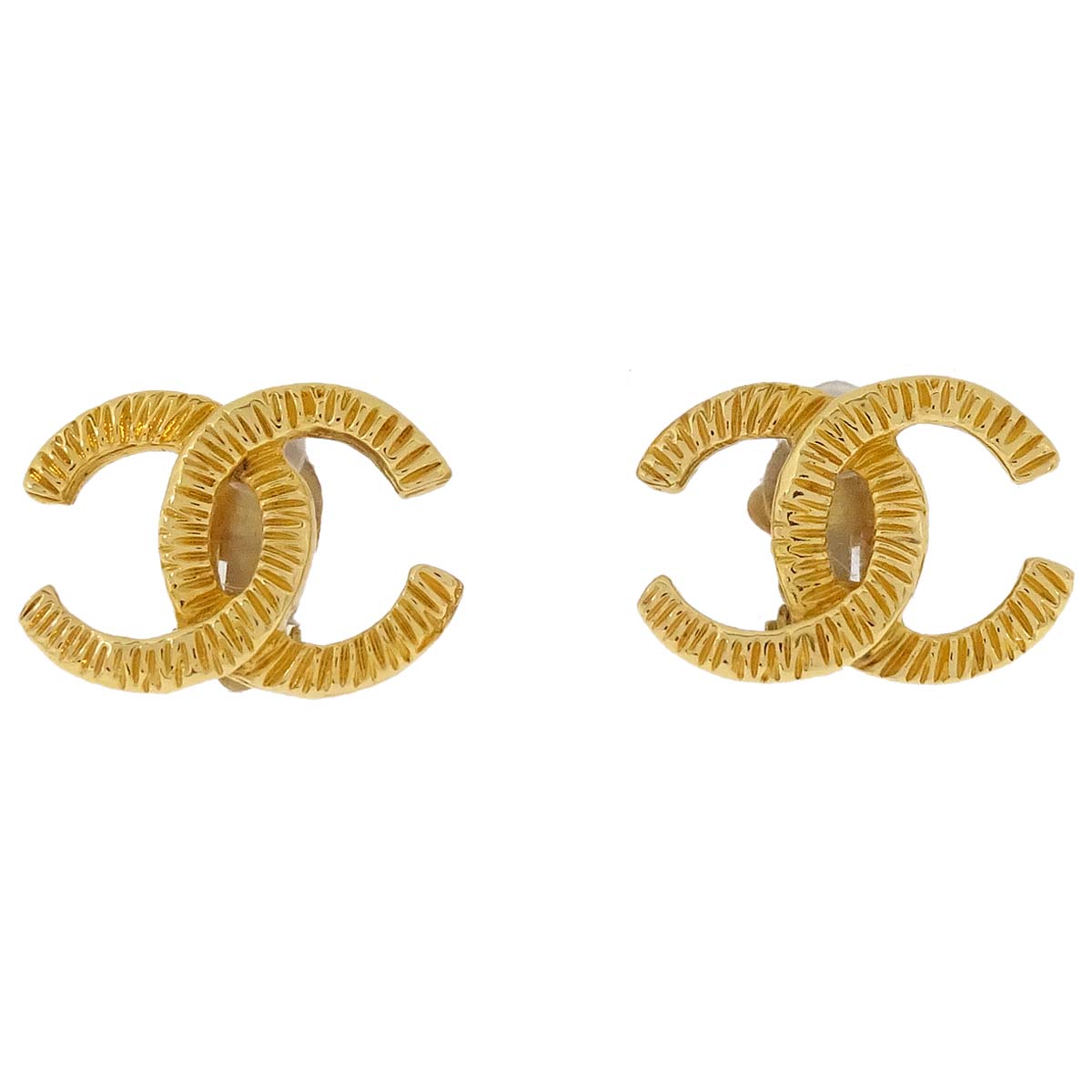Chanel CC Clip-On Earrings Gold 93P