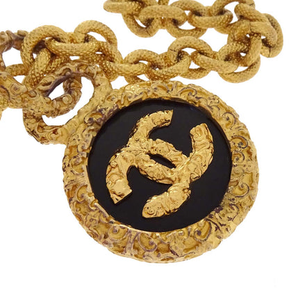 Chanel Medallion Chain Pendant Necklace Gold 93A