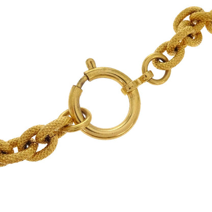 Chanel Medallion Chain Pendant Necklace Gold 93A