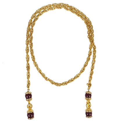 Chanel Lariat Necklace Gripoix Gold