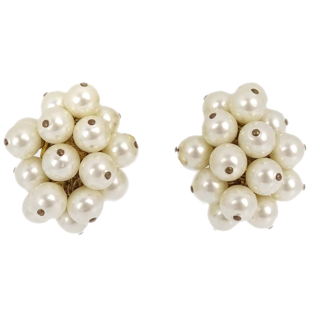 Chanel Costume Pearl Clip-On Earrings Gold 26
