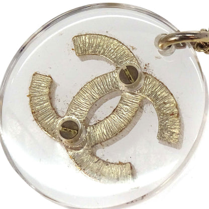 Chanel Medallion Gold Chain Pendant Necklace Costume Pearl B18B