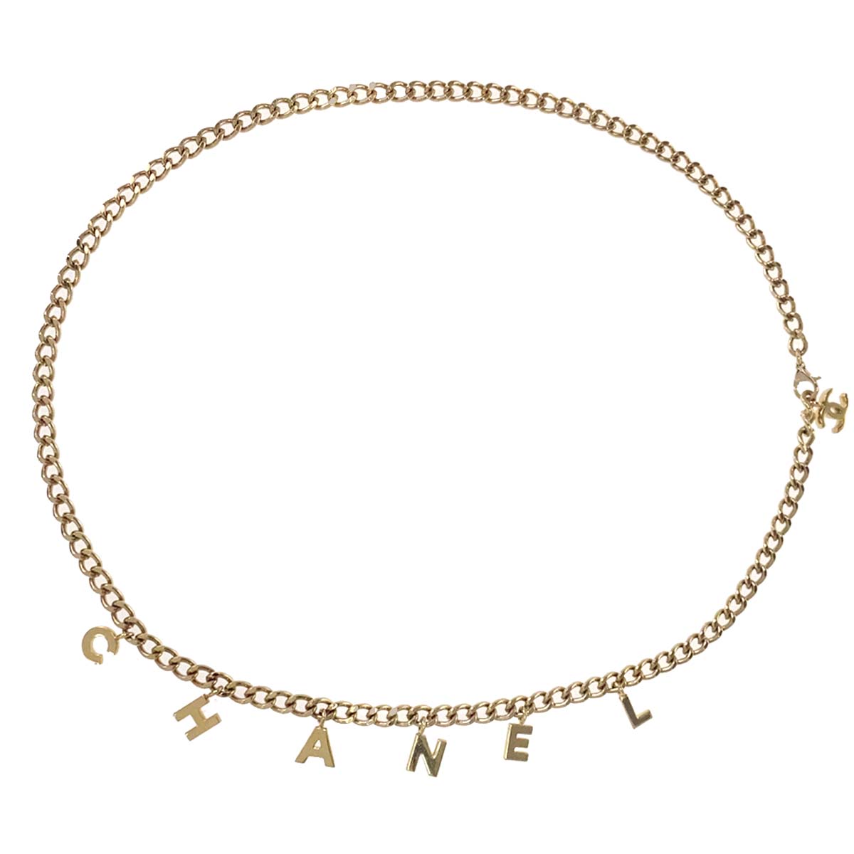 Chanel Chain Belt CC Logo Charm Gold Small Good 02A