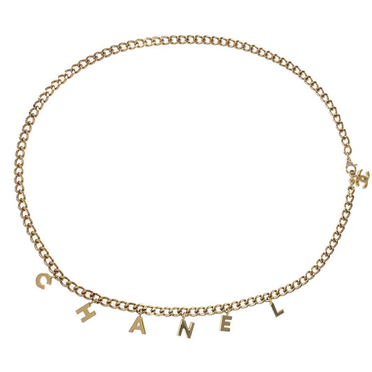 Chanel Chain Belt CC Logo Charm Gold Small Good 02A