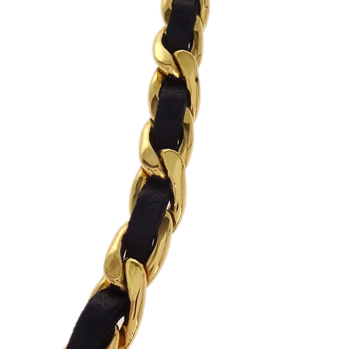 Chanel Chain Belt Medallion Gold Black Small Good