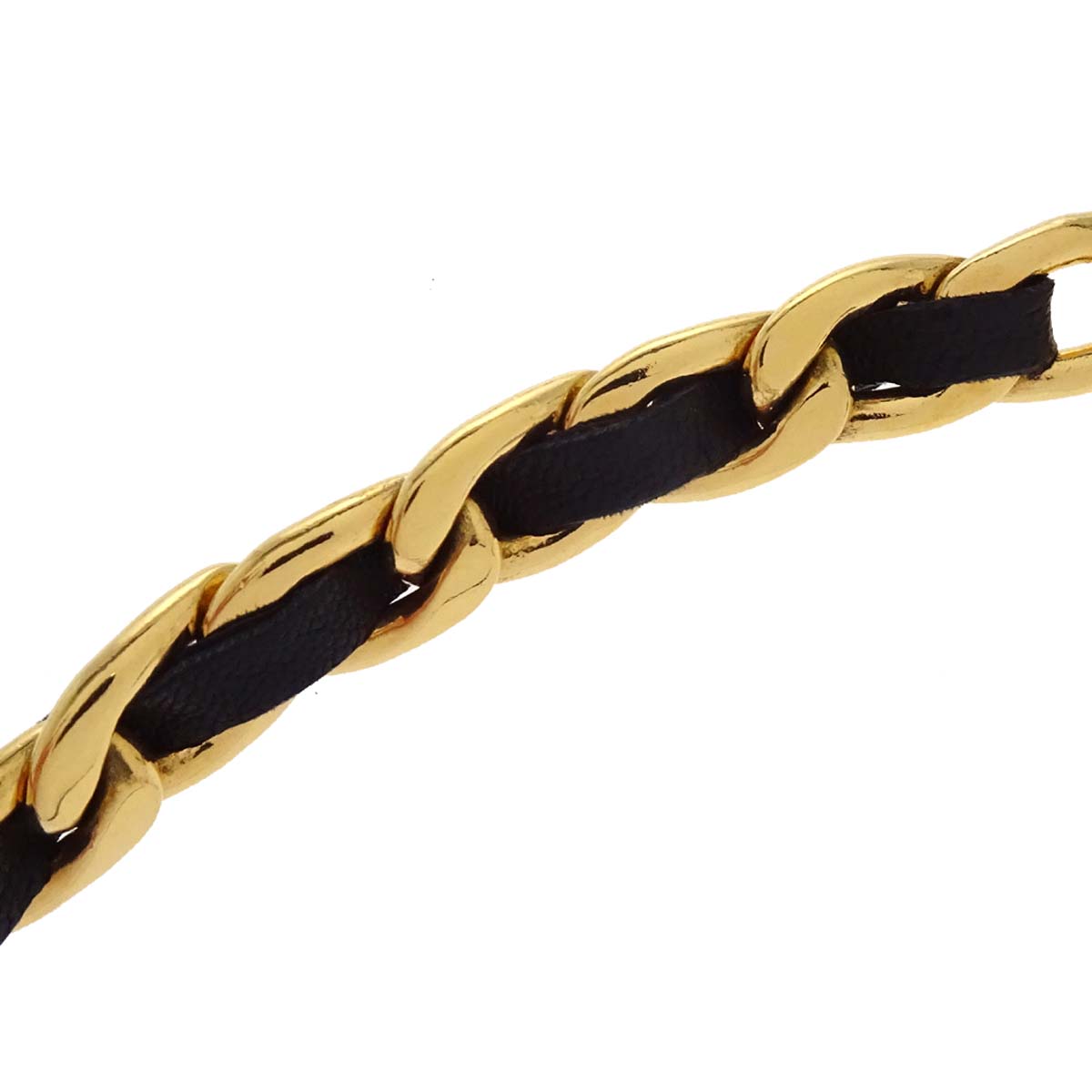 Chanel Chain Belt Medallion Gold Black Small Good