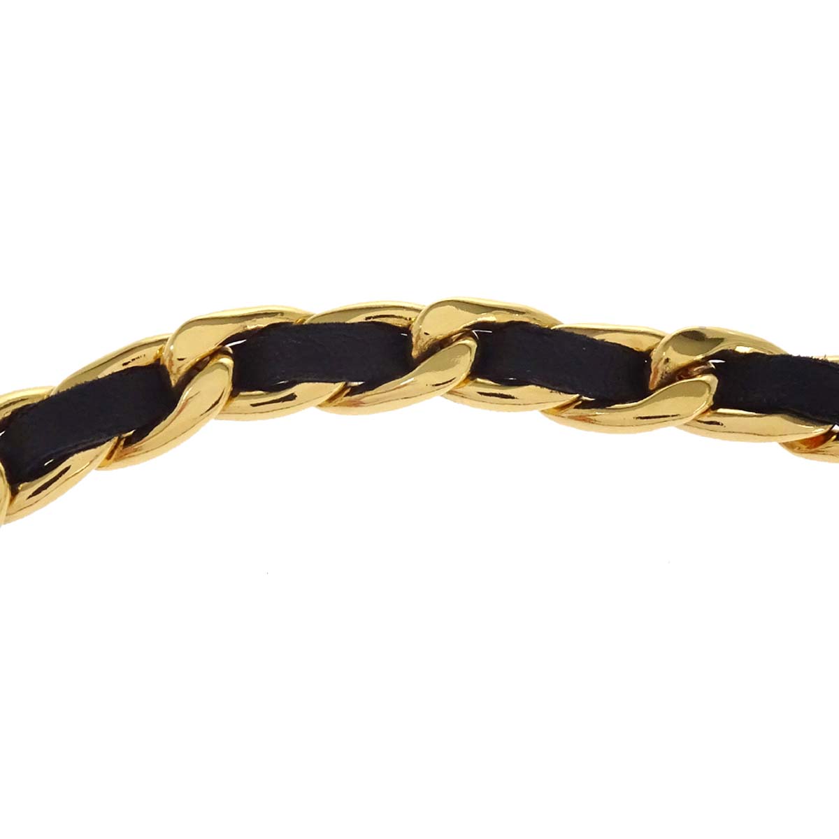 Chanel Chain Belt Medallion Gold Black Small Good