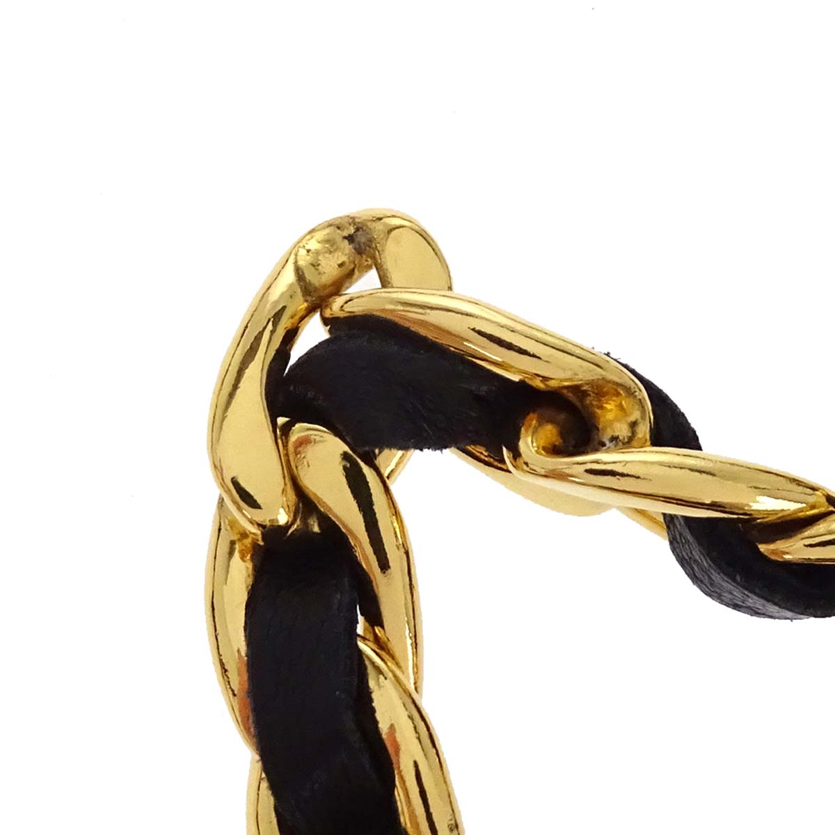 Chanel Chain Belt Medallion Gold Black Small Good