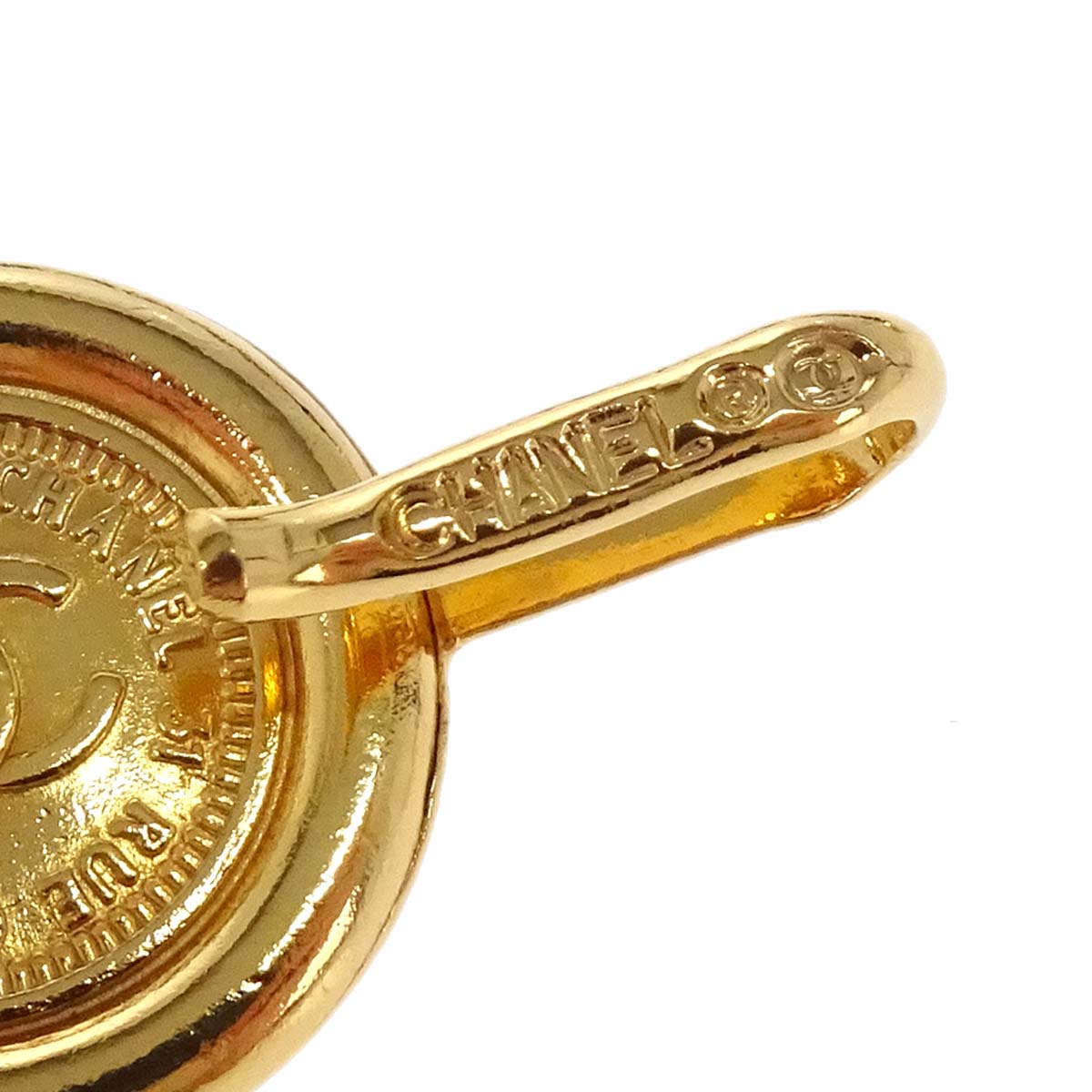 Chanel Chain Belt Medallion Gold Black Small Good