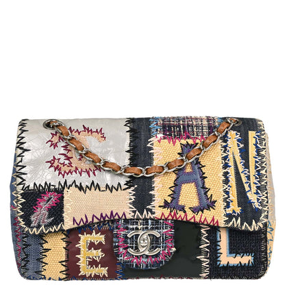 Chanel 2012 Beige Tweed Patchwork Jumbo Shoulder Bag