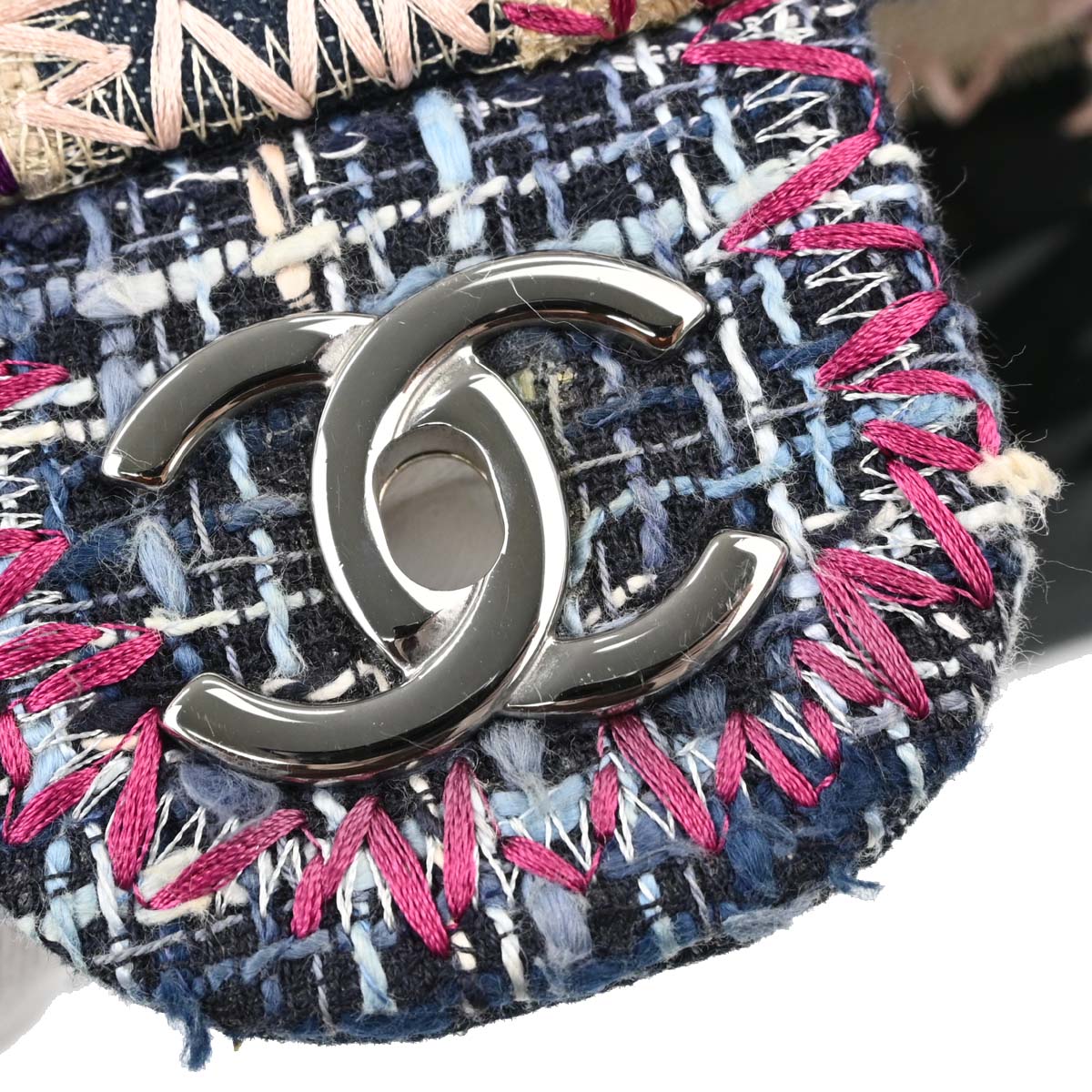 Chanel 2012 Beige Tweed Patchwork Jumbo Shoulder Bag