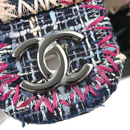 Chanel 2012 Beige Tweed Patchwork Jumbo Shoulder Bag
