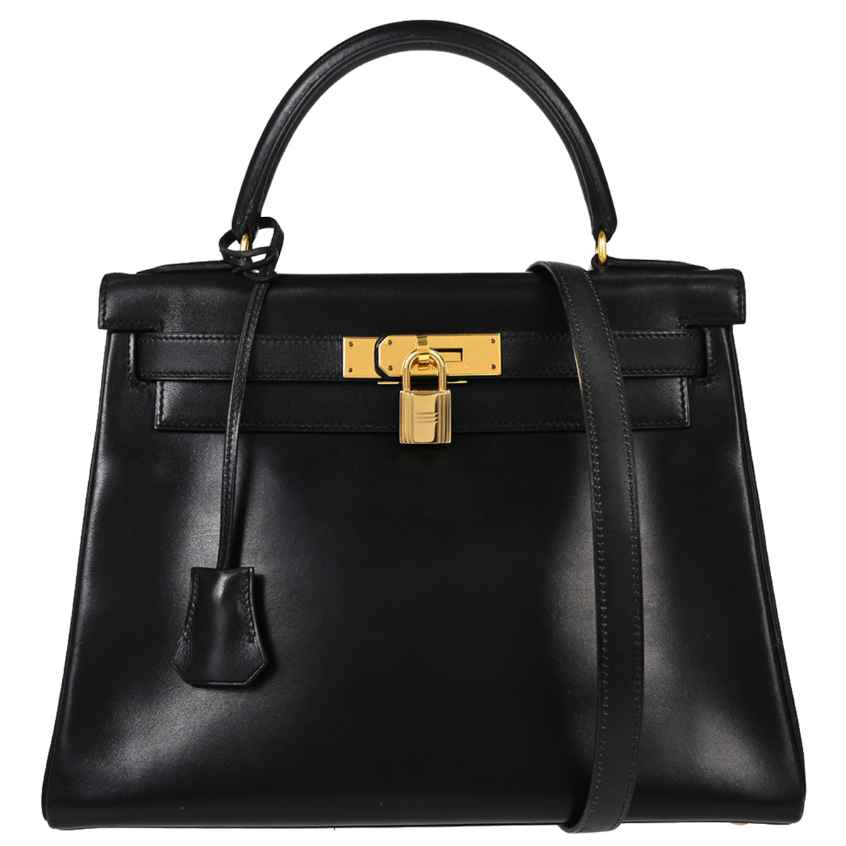 Hermes Black Gulliver Kelly 28 Retourne 2way Shoulder Handbag