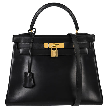 Hermes Black Gulliver Kelly 28 Retourne 2way Shoulder Handbag