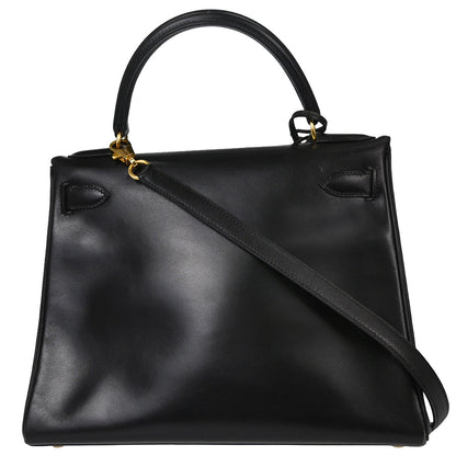 Hermes Black Gulliver Kelly 28 Retourne 2way Shoulder Handbag