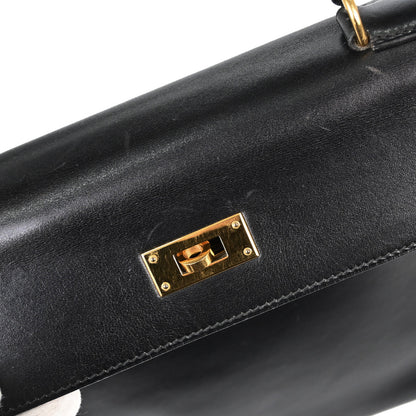 Hermes Black Gulliver Kelly 28 Retourne 2way Shoulder Handbag