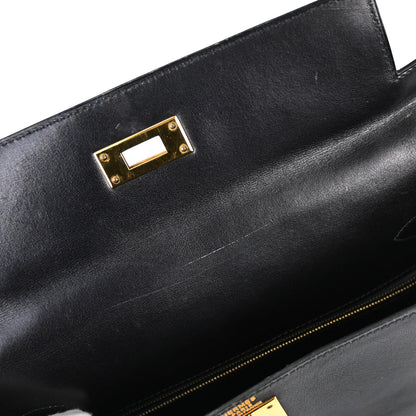 Hermes Black Gulliver Kelly 28 Retourne 2way Shoulder Handbag