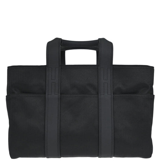 Hermes Black Toile Chevrons Acapulco MM Tote Handbag