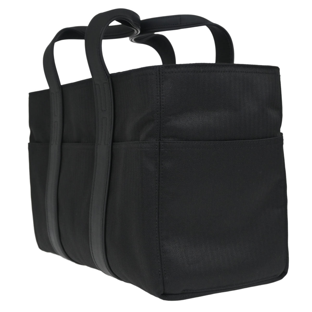 Hermes Black Toile Chevrons Acapulco MM Tote Handbag