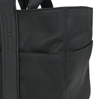 Hermes Black Toile Chevrons Acapulco MM Tote Handbag