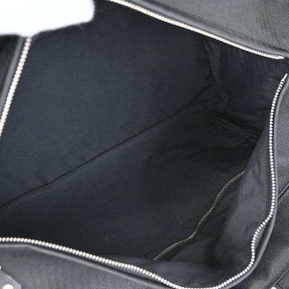 Hermes Black Toile Chevrons Acapulco MM Tote Handbag