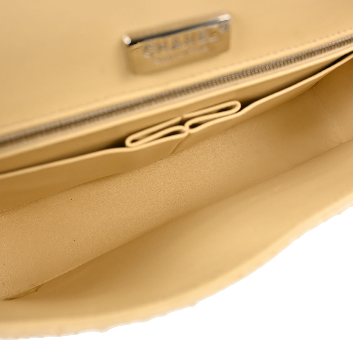 Chanel * Beige Python Medium Classic Double Flap Shoulder Bag