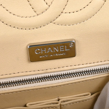 Chanel * Beige Python Medium Classic Double Flap Shoulder Bag