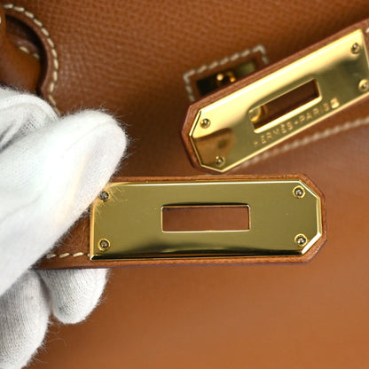 Hermes Gold Courchevel Birkin 30 Handbag